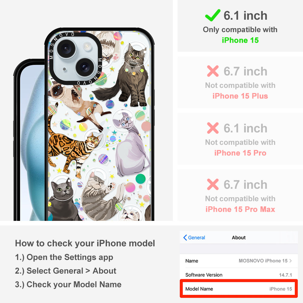 Space Cat Phone Case - iPhone 15 Case - MOSNOVO