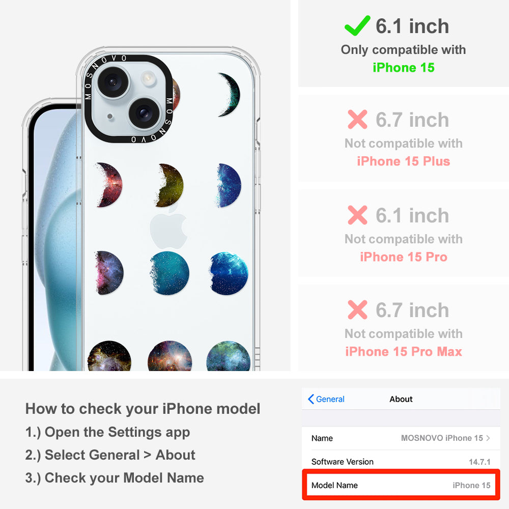 Moon Phase Phone Case - iPhone 15 Case - MOSNOVO