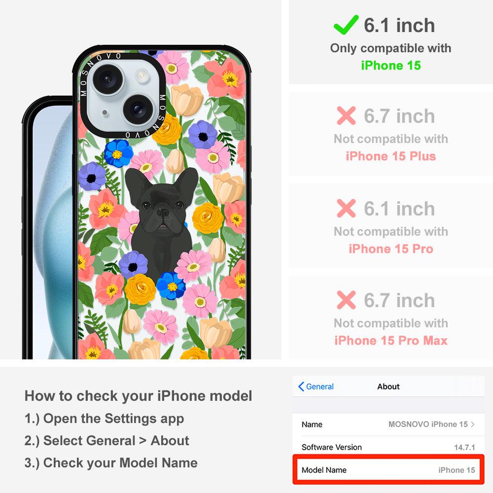French Bulldog Garden Phone Case - iPhone 15 Case - MOSNOVO