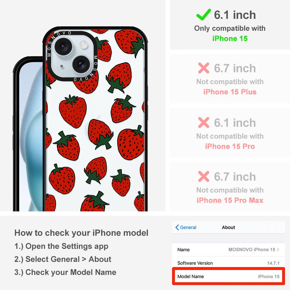 Red Strawberry Phone Case - iPhone 15 Case - MOSNOVO