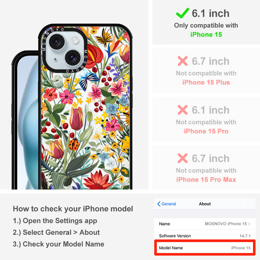 In The Garden Phone Case - iPhone 15 Case - MOSNOVO