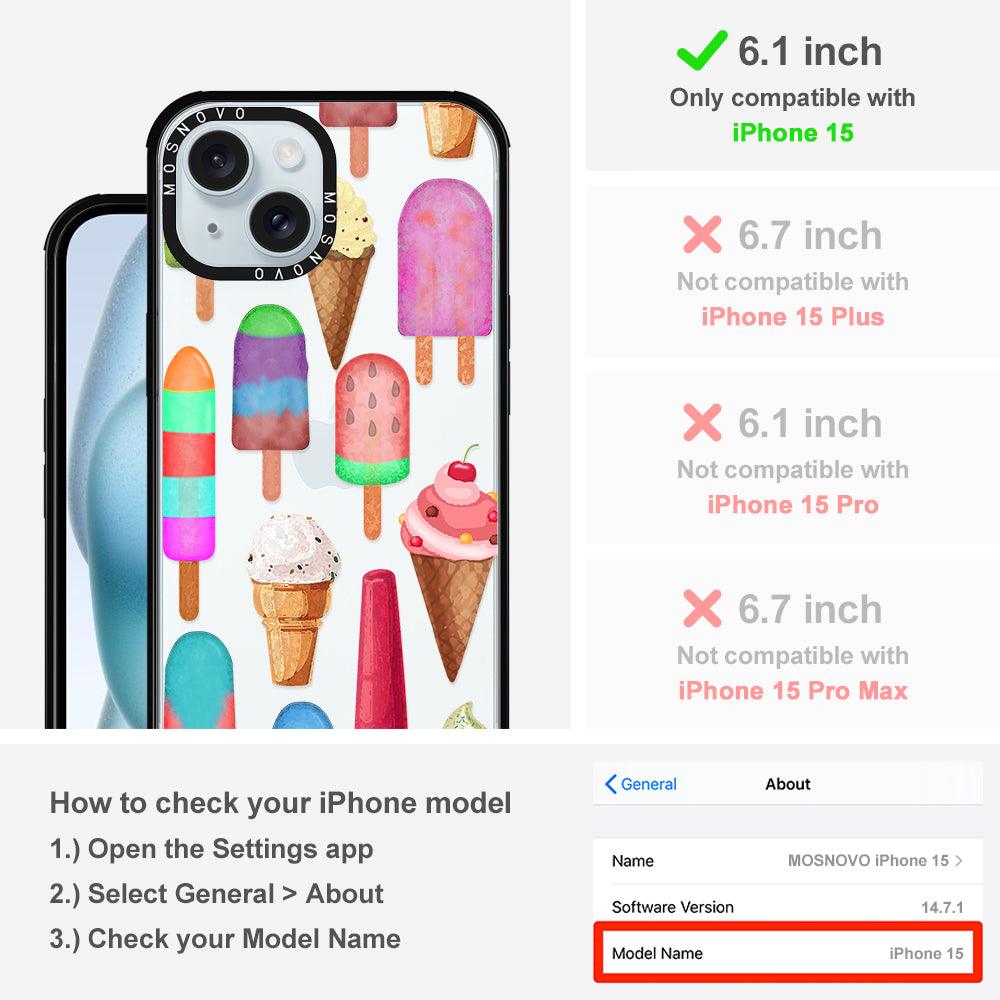 Ice Cream Phone Case - iPhone 15 Case Black