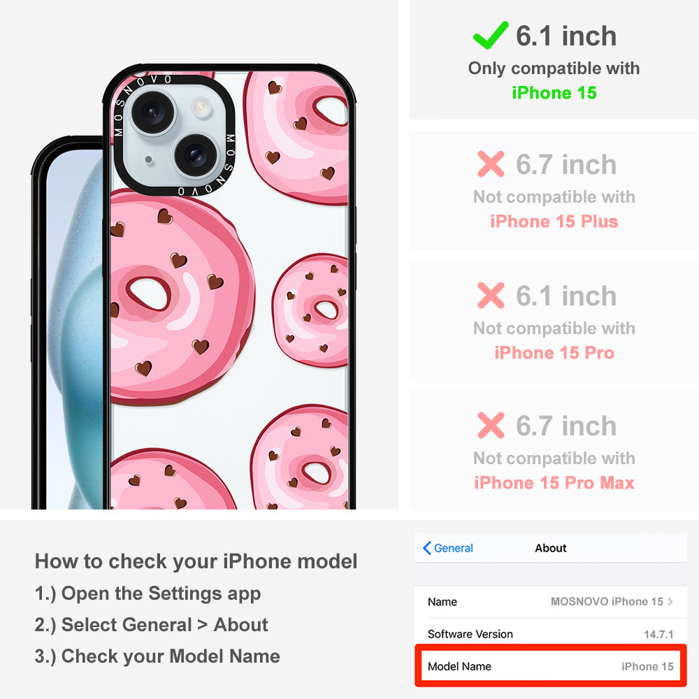 Pink Donuts Phone Case - iPhone 15 Case - MOSNOVO