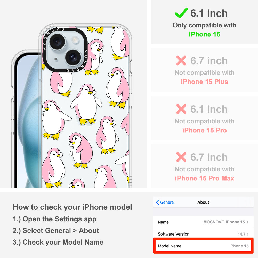 Pink Penguins Phone Case - iPhone 15 Case - MOSNOVO