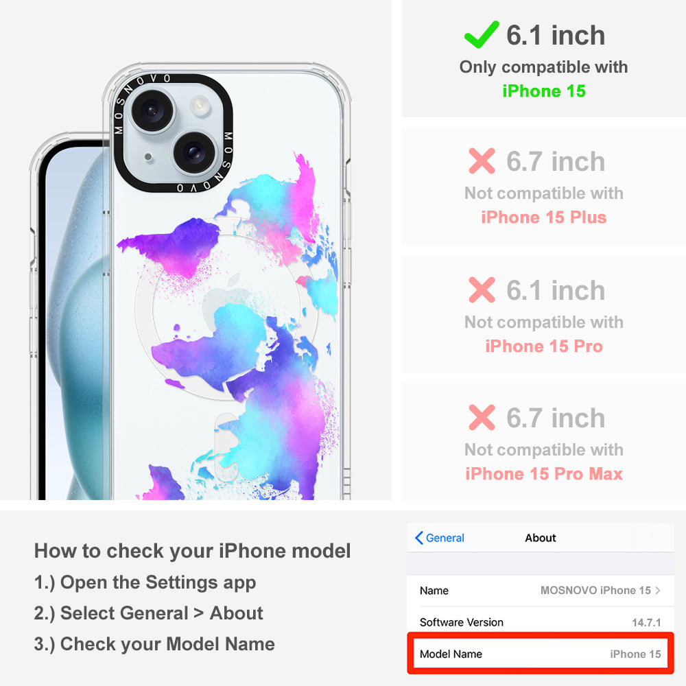 Psychedelic World Map Phone Case - iPhone 15 Case - MOSNOVO