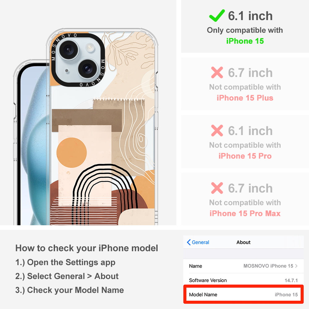 Minimalist Abstract Art Phone Case - iPhone 15 Case - MOSNOVO