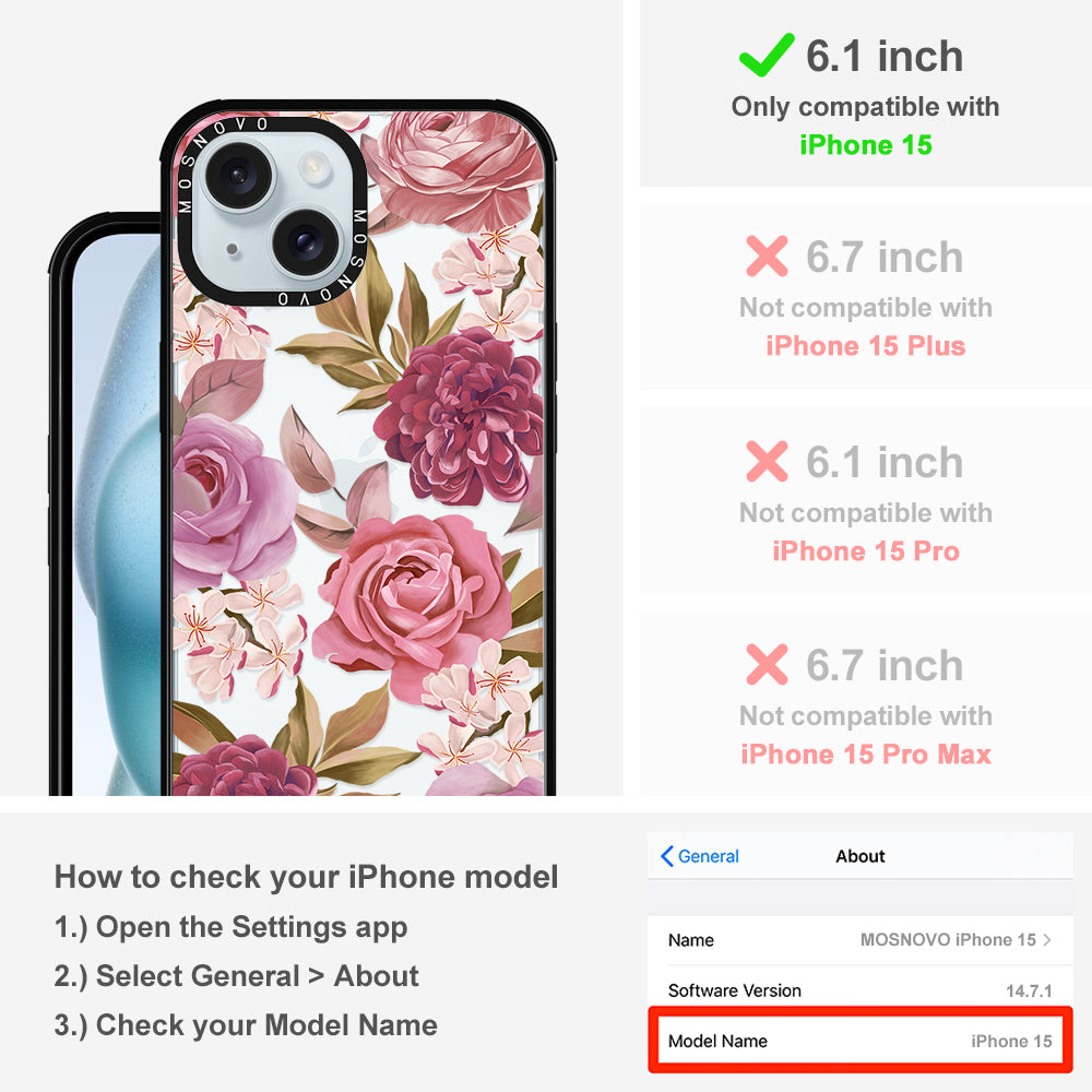 Blossom Flowe Floral Phone Case - iPhone 15 Case - MOSNOVO