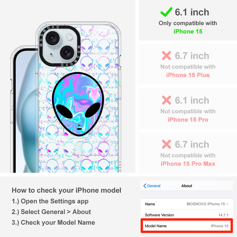 Space Alien Phone Case - iPhone 15 Case - MOSNOVO