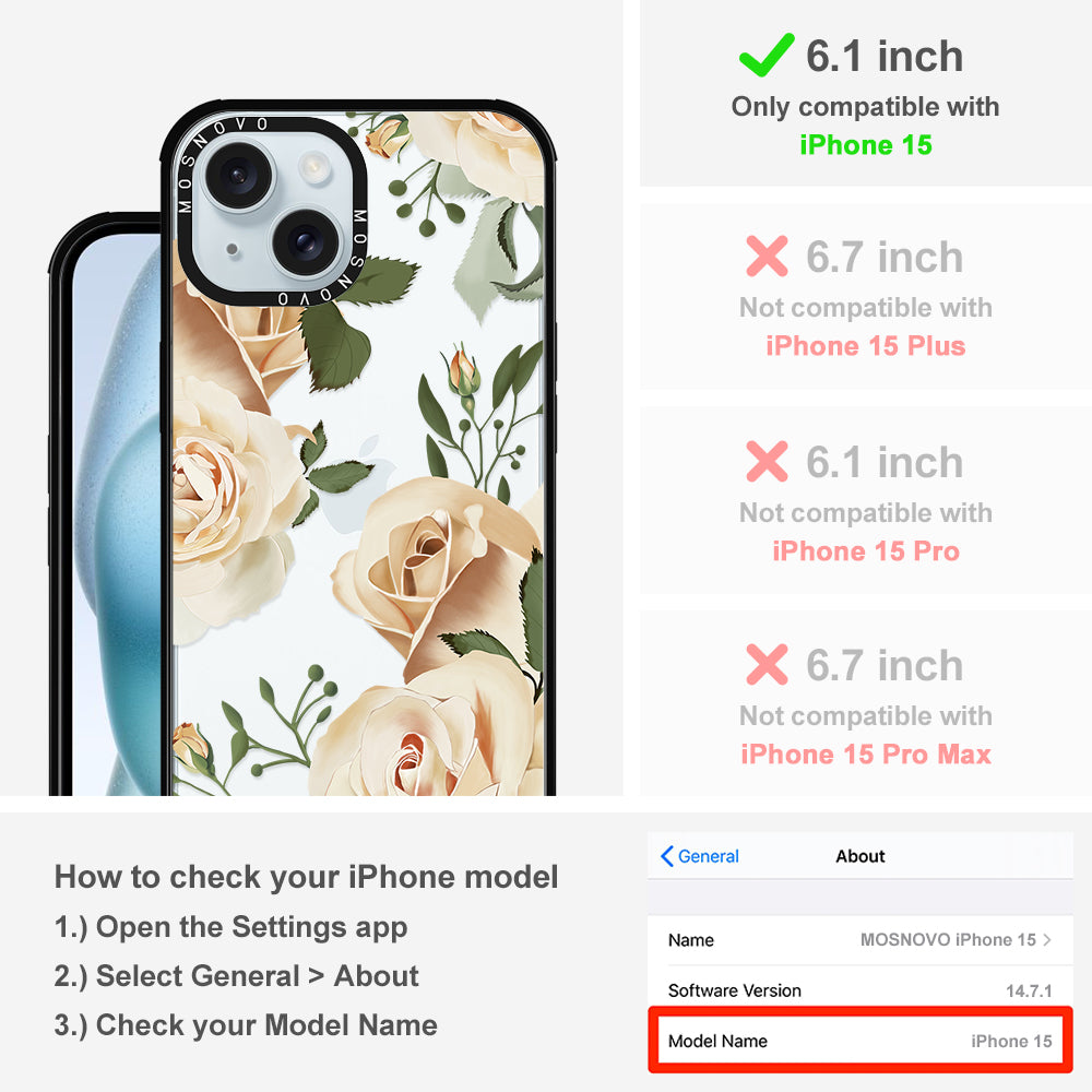 Champagne Roses Phone Case - iPhone 15 Case - MOSNOVO