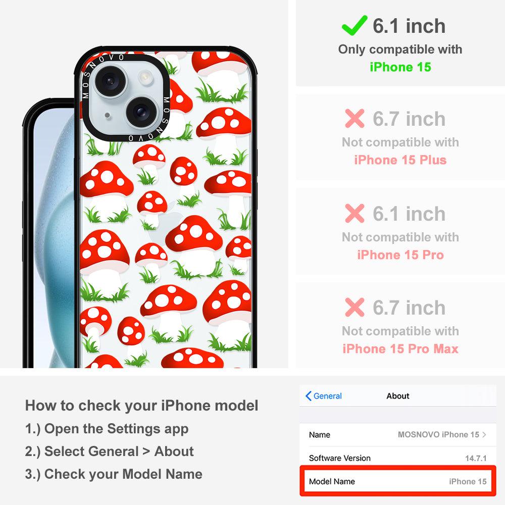 Cute Mushroom Phone Case - iPhone 15 Case - MOSNOVO