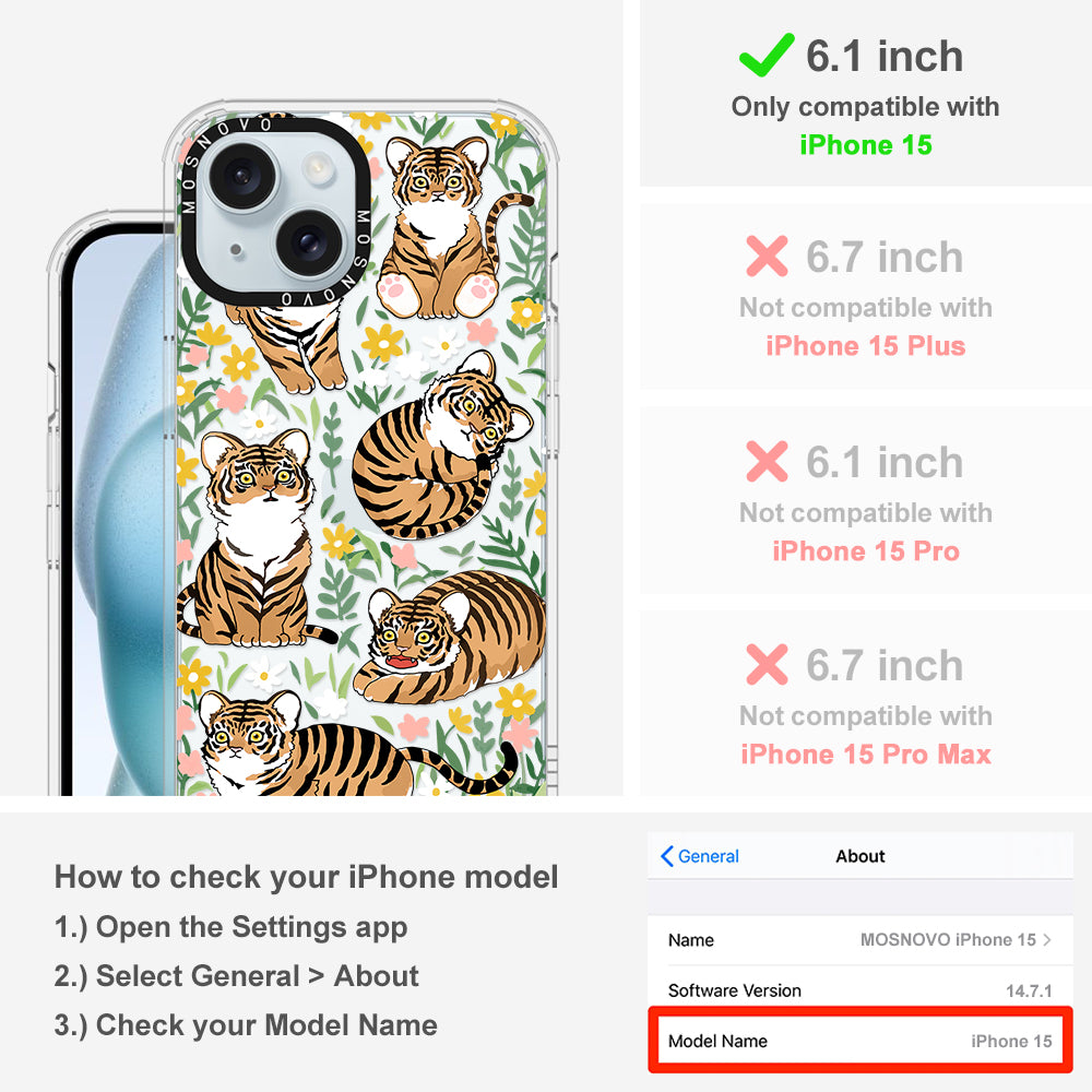 Cute Tiger Phone Case - iPhone 15 Case - MOSNOVO