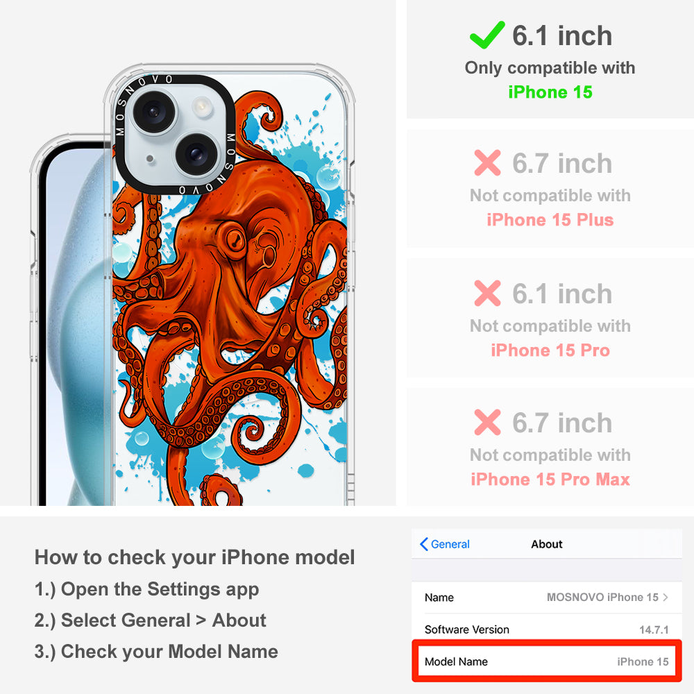 Octupus Phone Case - iPhone 15 Case - MOSNOVO