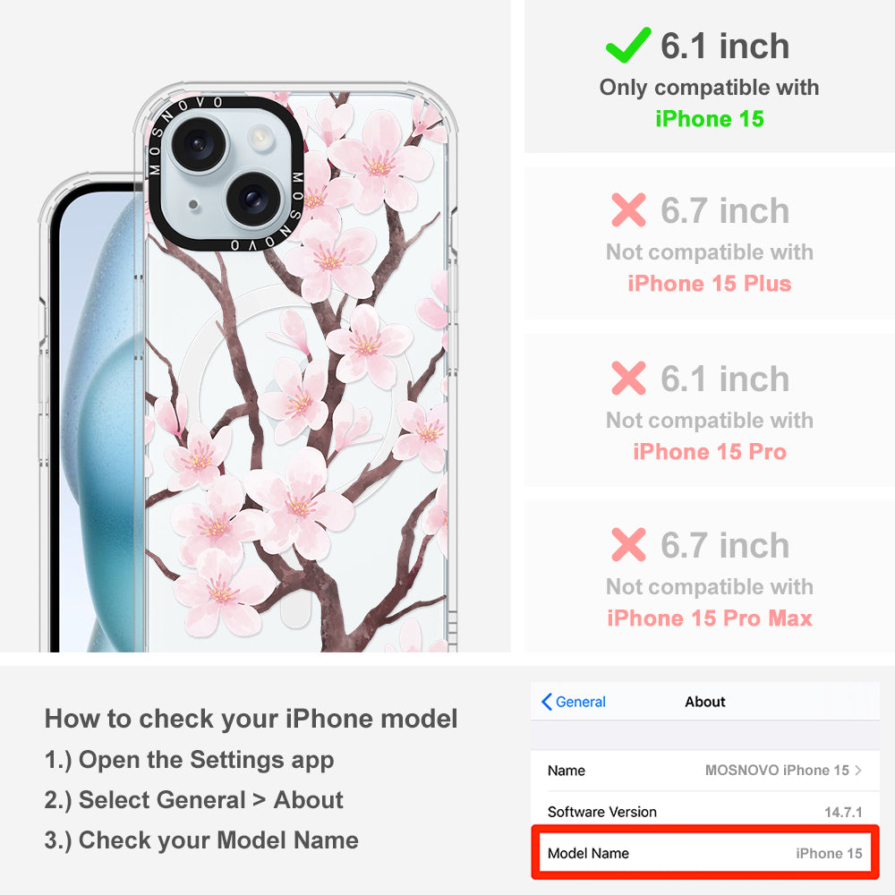 Cherry Blossom Flower Phone Case - iPhone 15 Case - MOSNOVO