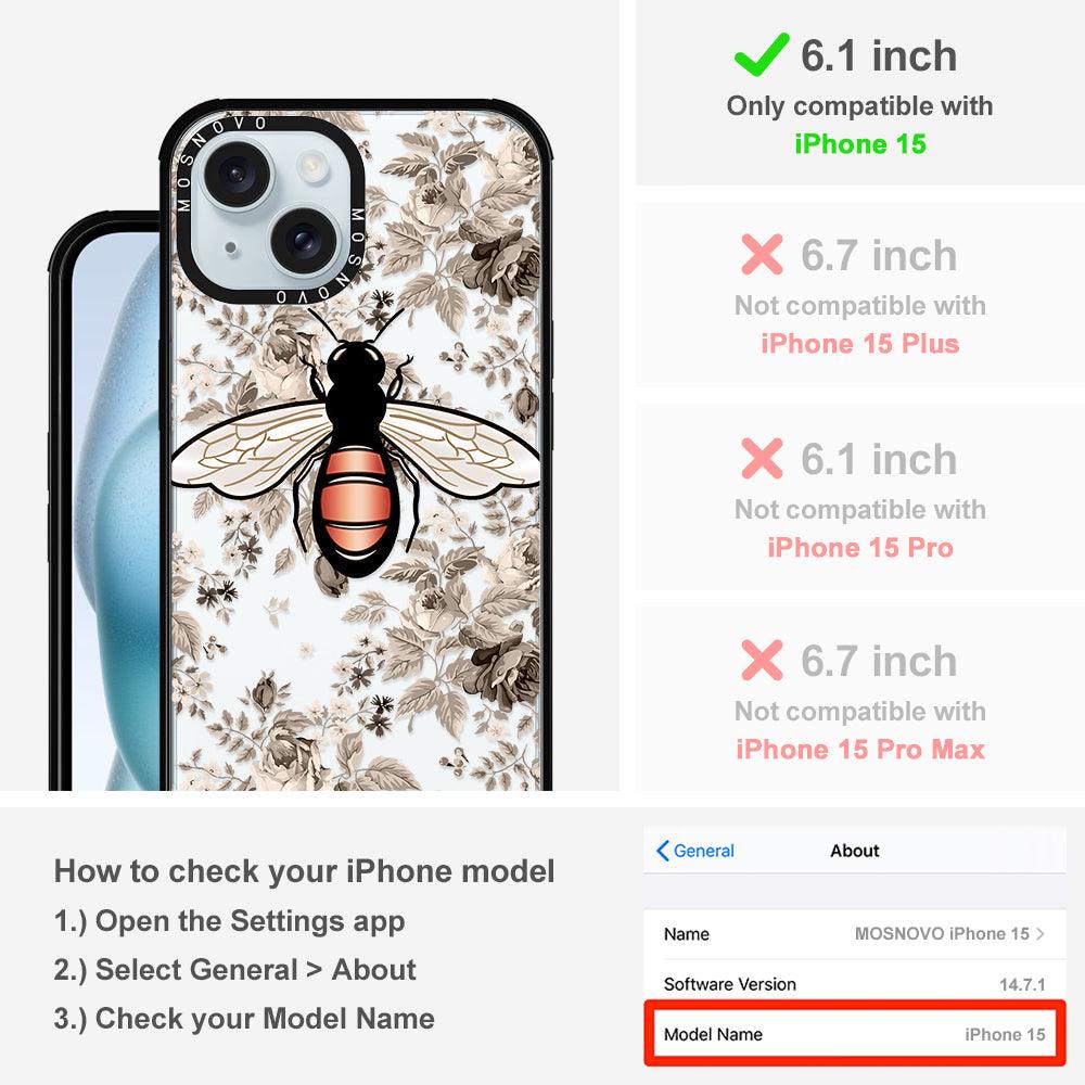 Vintage Bee Phone Case - iPhone 15 Case - MOSNOVO