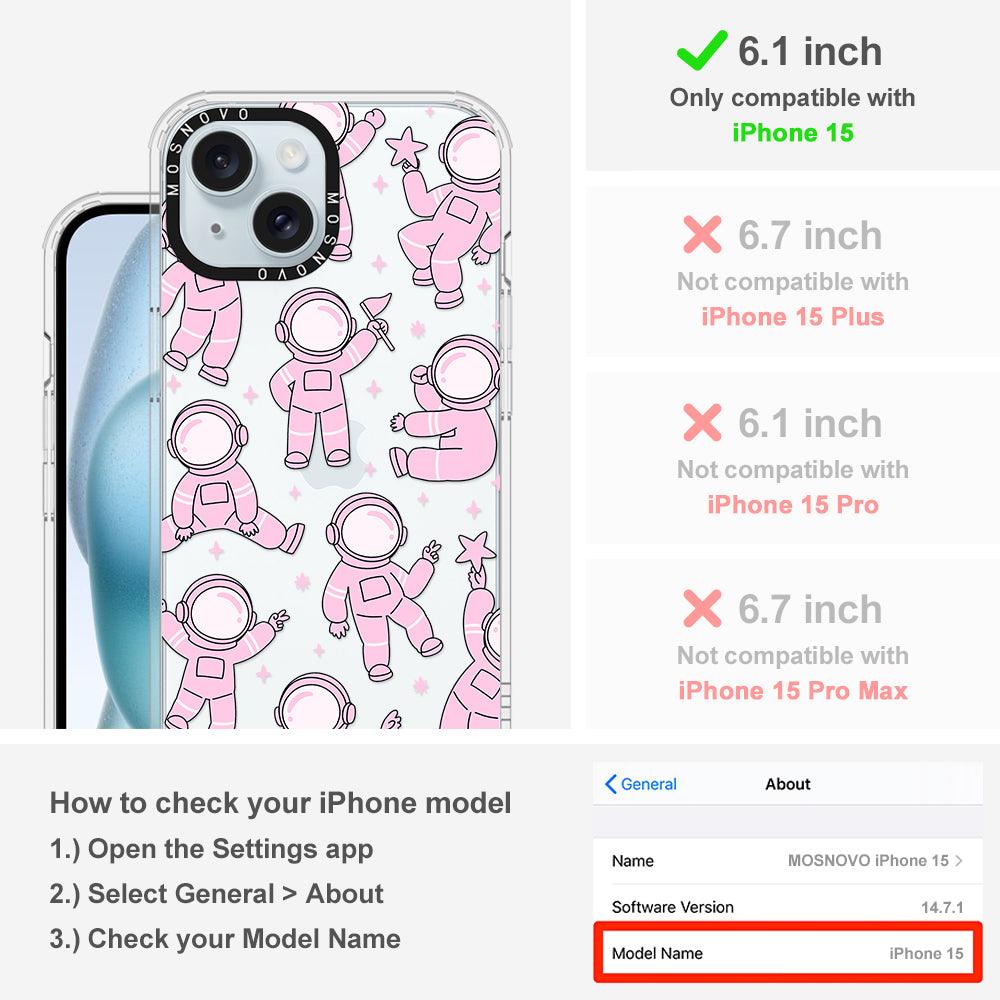 Pink Astronaut Phone Case - iPhone 15 Case - MOSNOVO