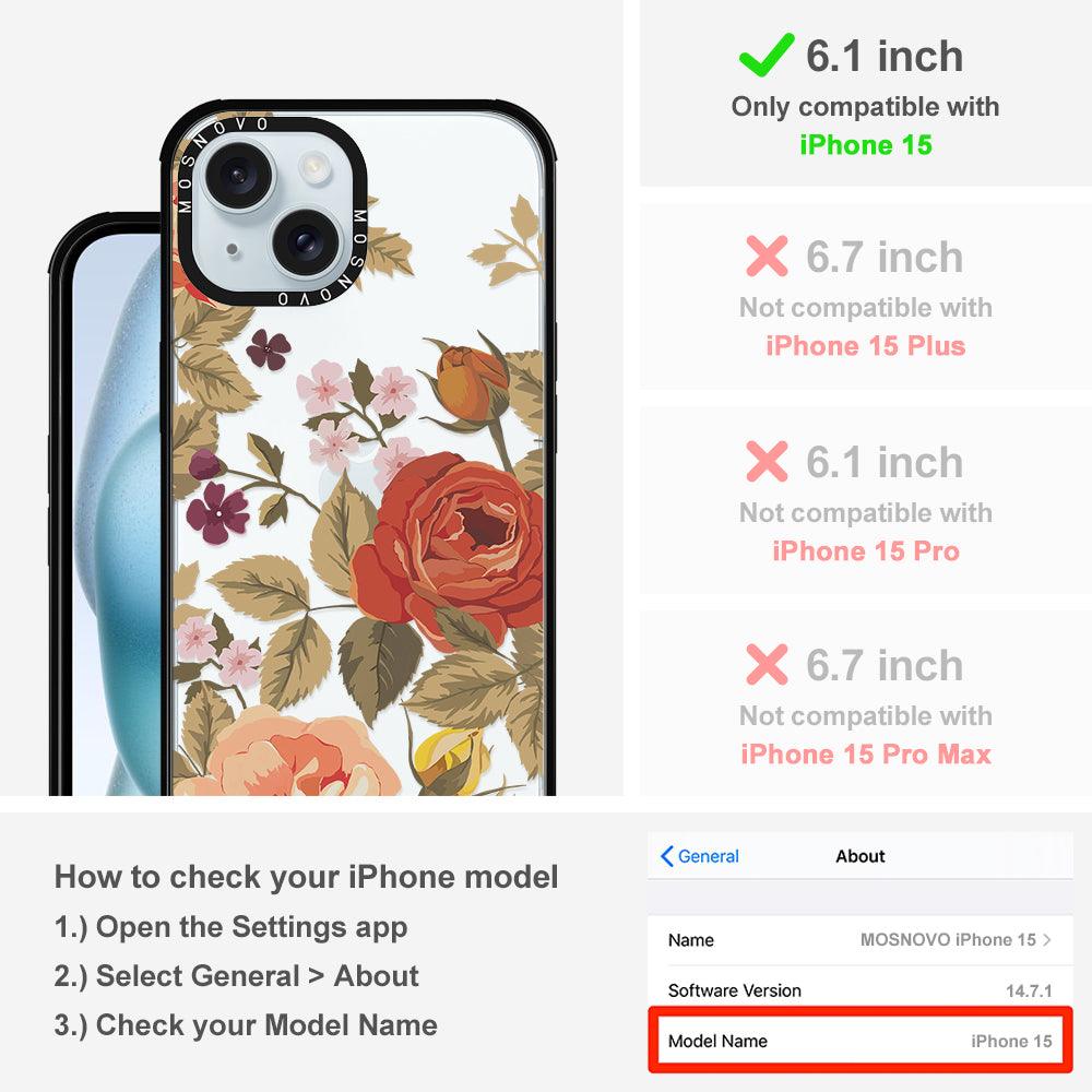 Vintage Roses Phone Case - iPhone 15 Case - MOSNOVO