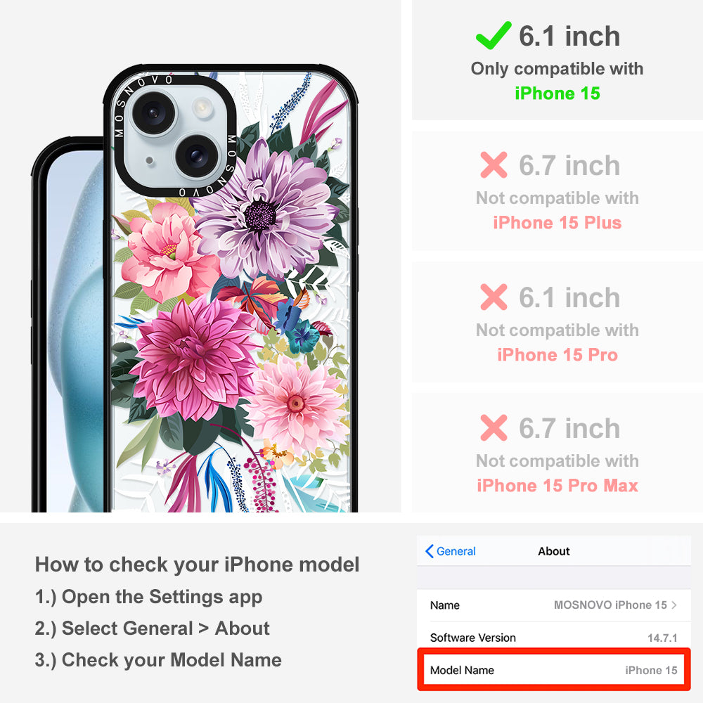Dahlia Bloom Phone Case - iPhone 15 Case - MOSNOVO