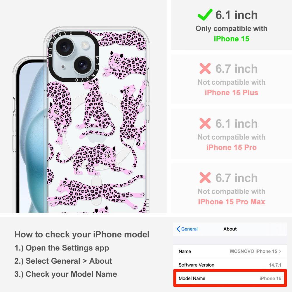 Pink Leopard Phone Case - iPhone 15 Case - MOSNOVO