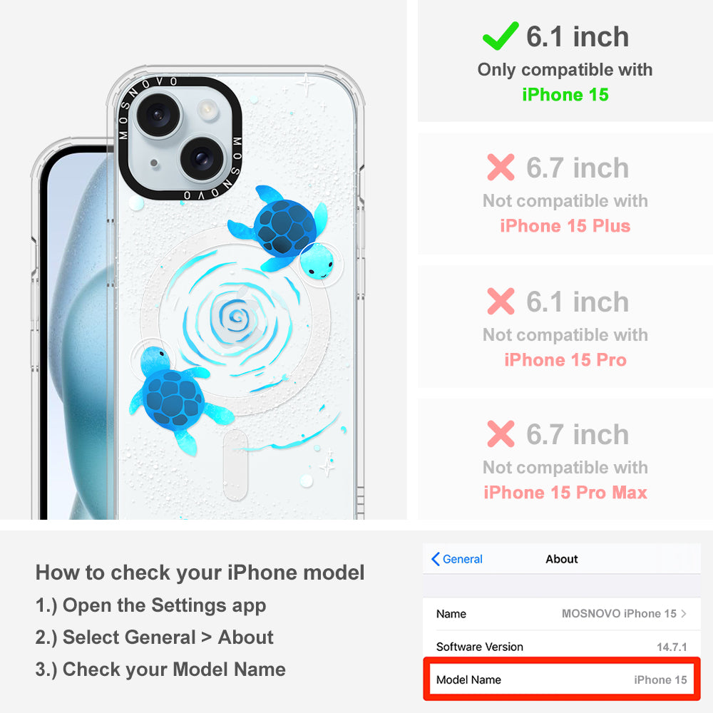 Space Turtle Phone Case - iPhone 15 Case Clear With Magsafe
