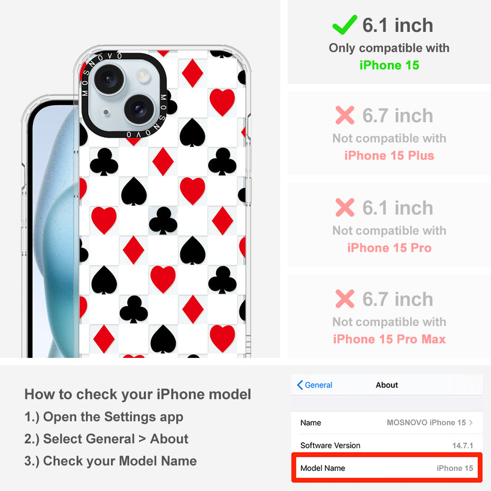 Checker Poker Phone Case - iPhone 15 Case - MOSNOVO