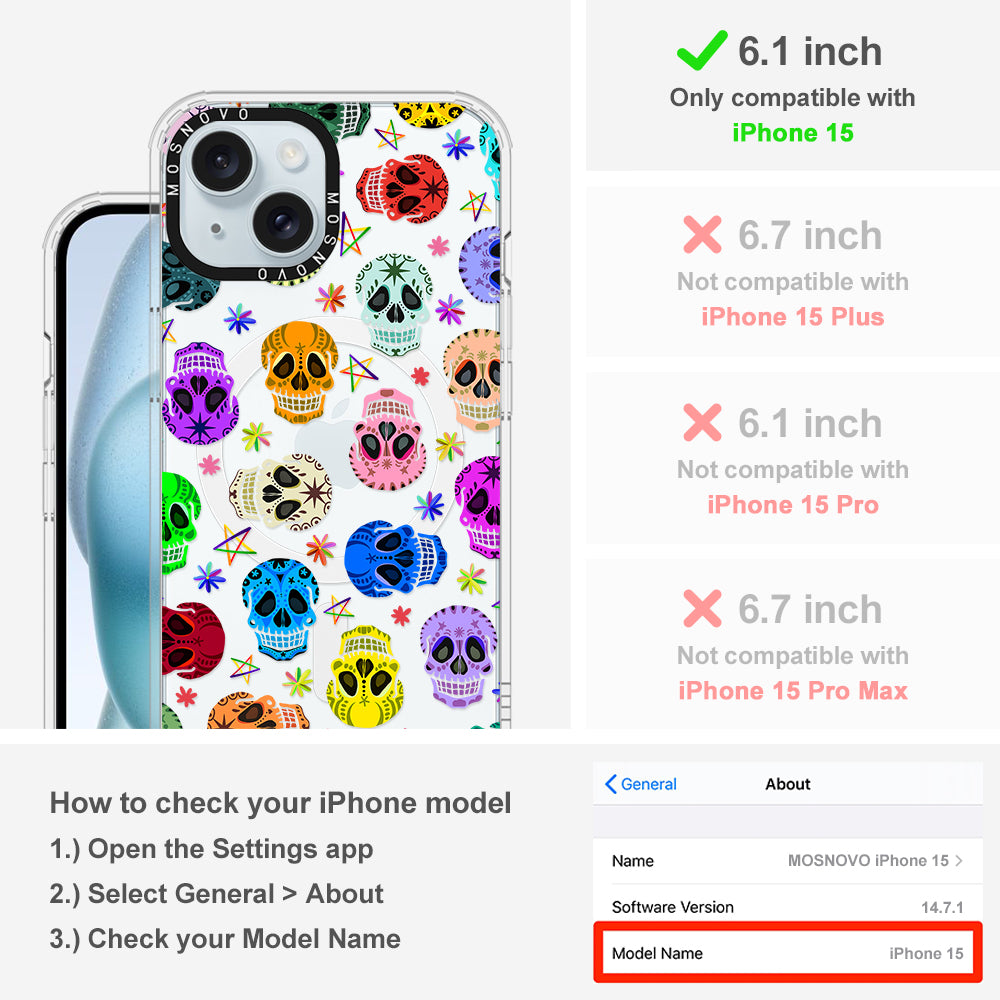 Skull Phone Case - iPhone 15 Case - MOSNOVO