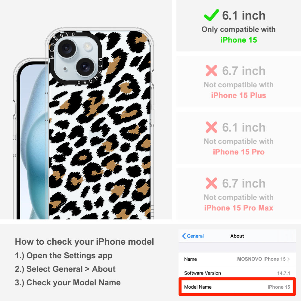 Leopard Print Phone Case - iPhone 15 Case - MOSNOVO