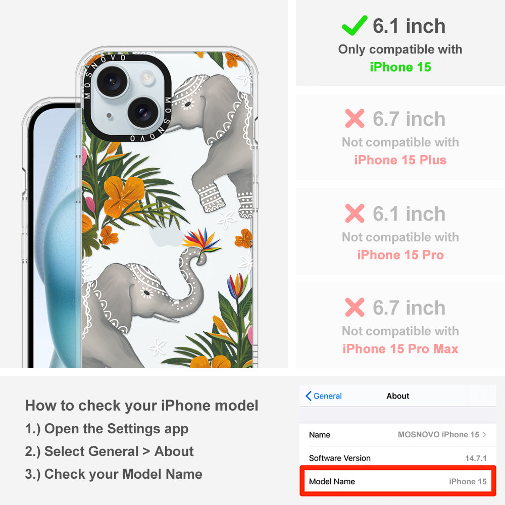 Elephant Phone Case - iPhone 15 Case - MOSNOVO