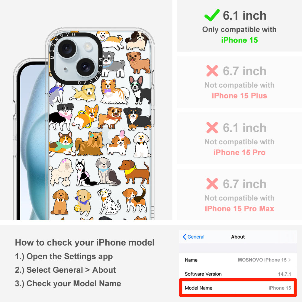 Cute Puppy Phone Case - iPhone 15 Case - MOSNOVO