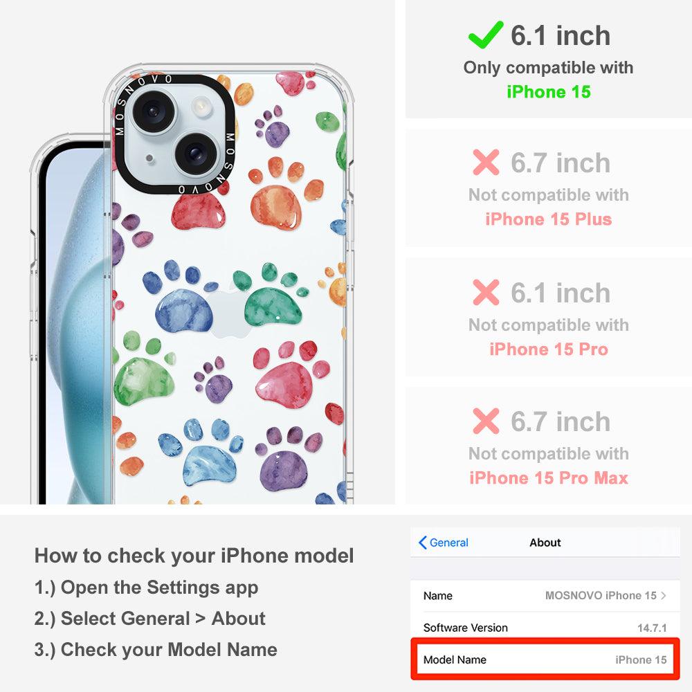 Colorful Paw Phone Case - iPhone 15 Case - MOSNOVO