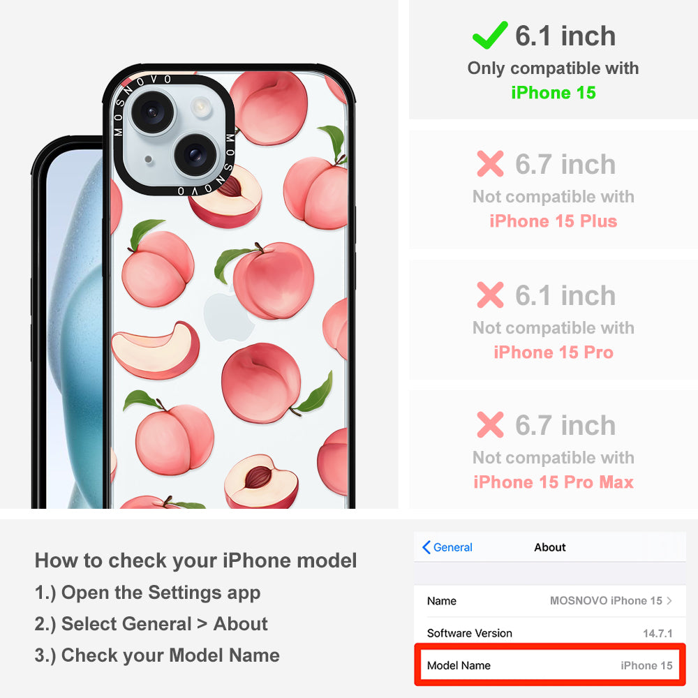 Cute Peach Phone Case - iPhone 15 Case - MOSNOVO