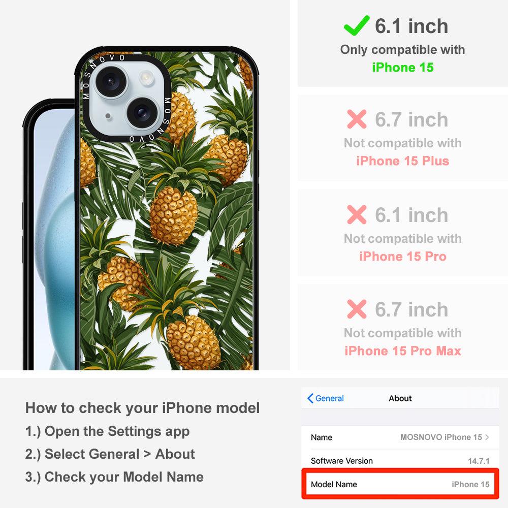Pineapple Botany Phone Case - iPhone 15 Case - MOSNOVO