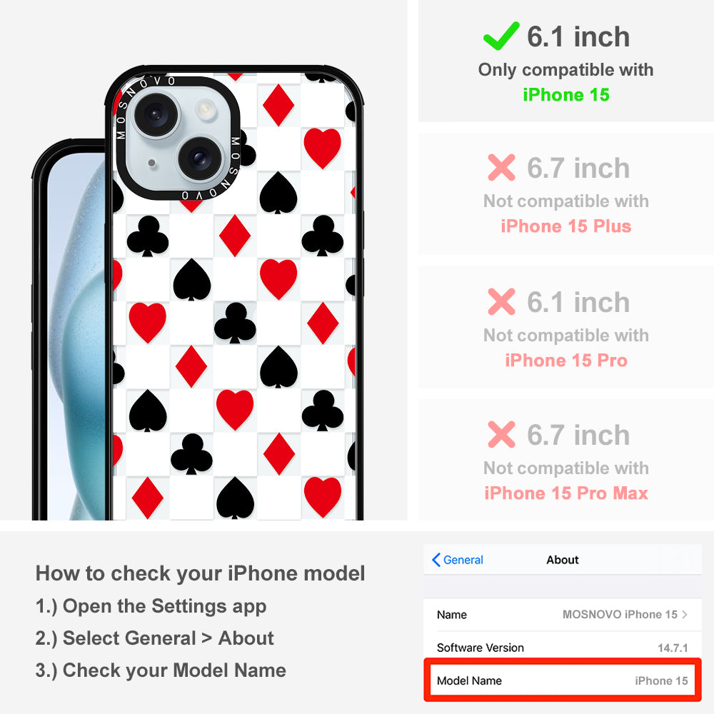 Checker Poker Phone Case - iPhone 15 Case - MOSNOVO