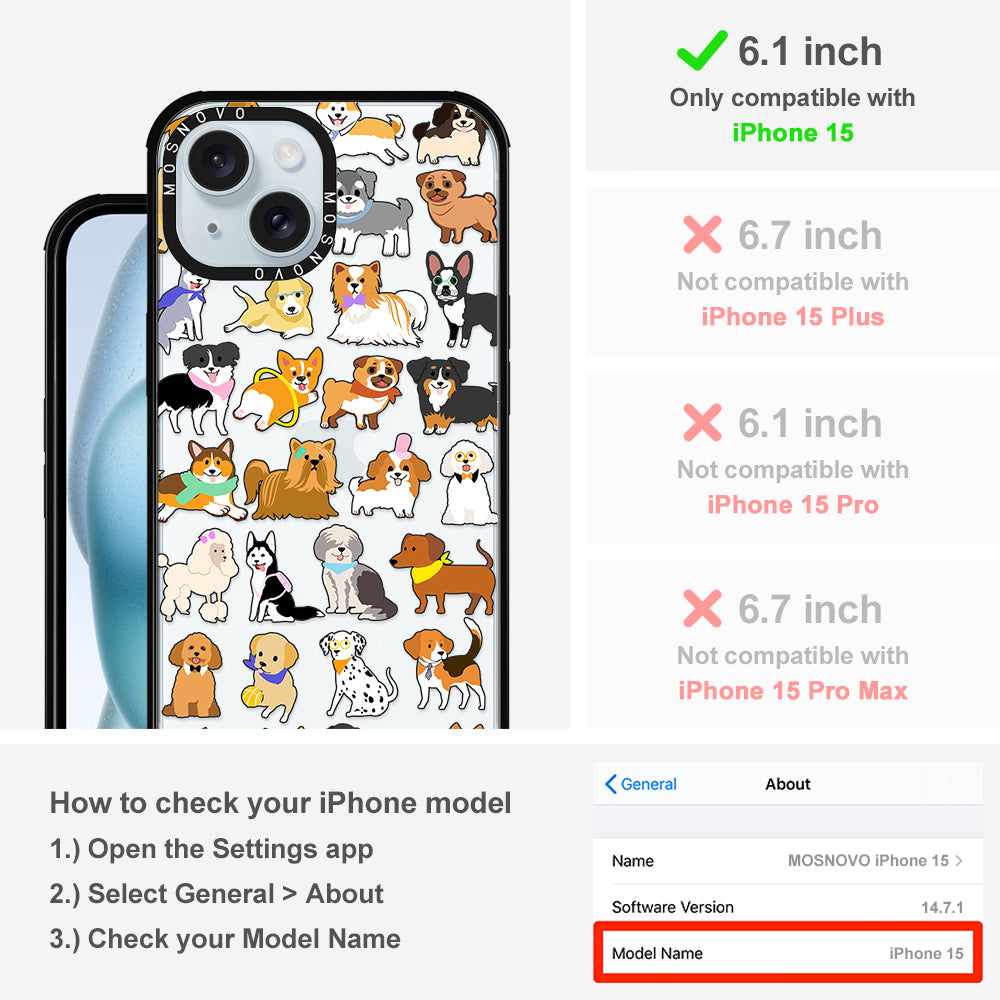 Cute Puppy Phone Case - iPhone 15 Case - MOSNOVO