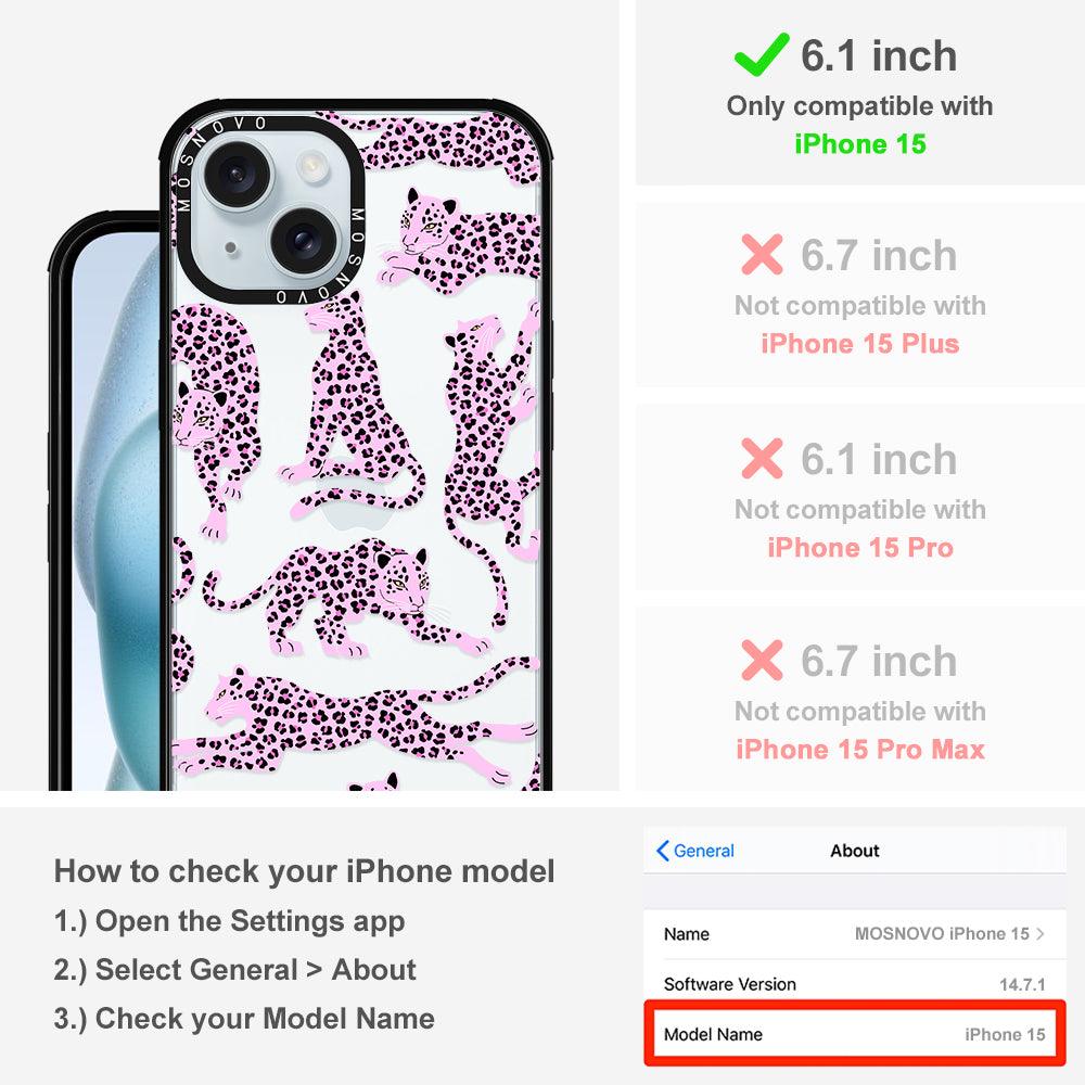 Pink Leopard Phone Case - iPhone 15 Case - MOSNOVO