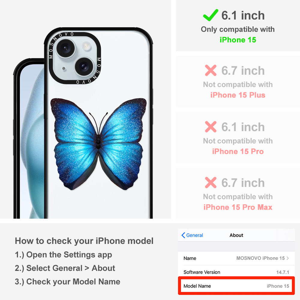 Shimmering Butterfly Phone Case - iPhone 15 Case - MOSNOVO