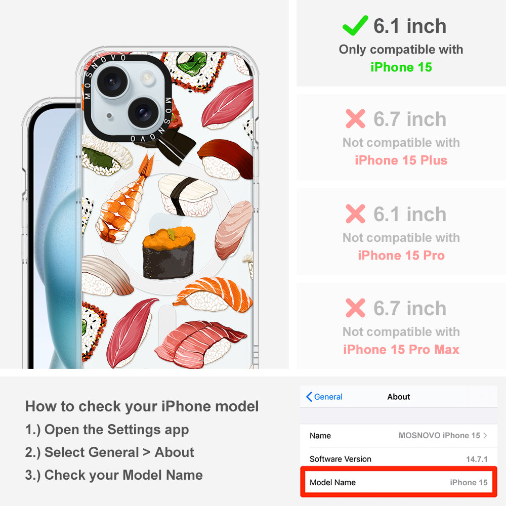 Mixed Sushi Phone Case - iPhone 15 Case - MOSNOVO