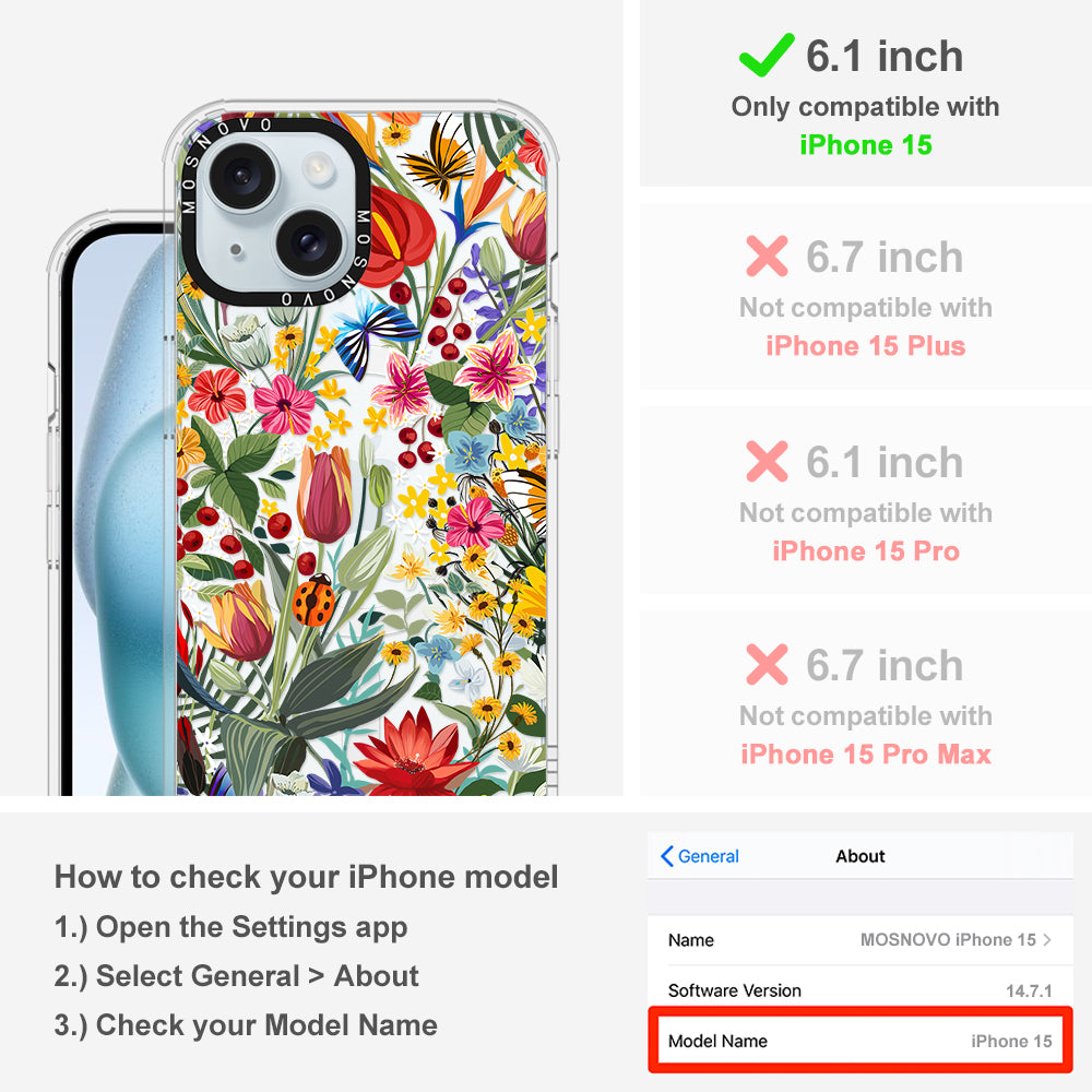 In The Garden Phone Case - iPhone 15 Case - MOSNOVO
