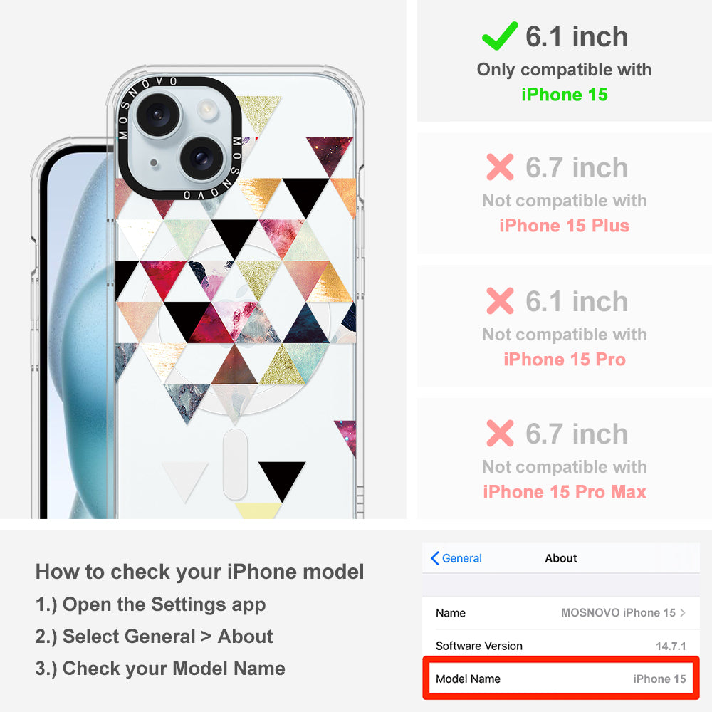 Triangles Stone Marble Phone Case - iPhone 15 Case - MOSNOVO