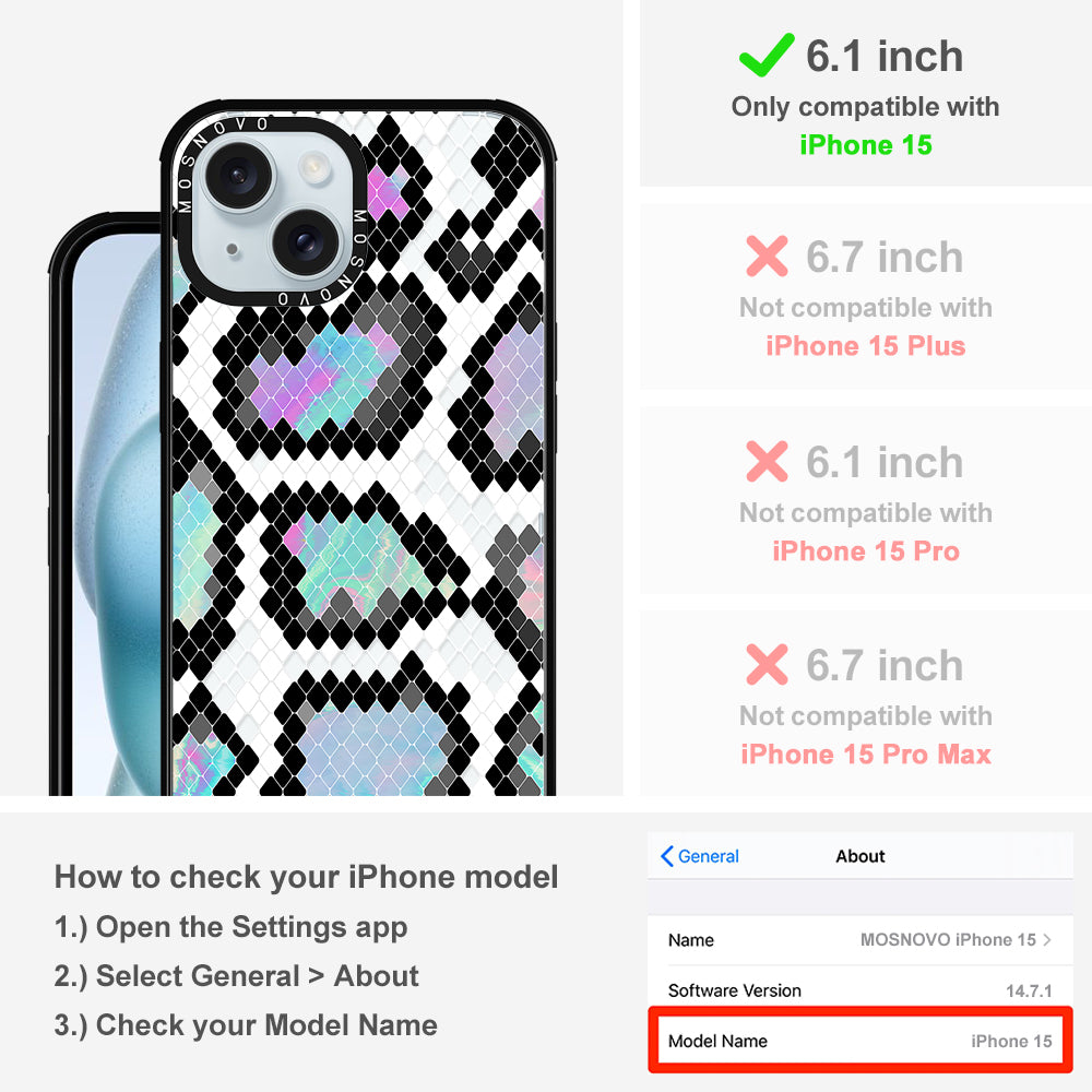 Aurora Snake Print Phone Case - iPhone 15 Case - MOSNOVO