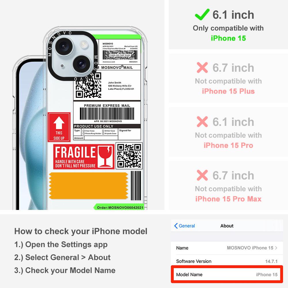 MOSNOVO LABEL Phone Case - iPhone 15 Case - MOSNOVO