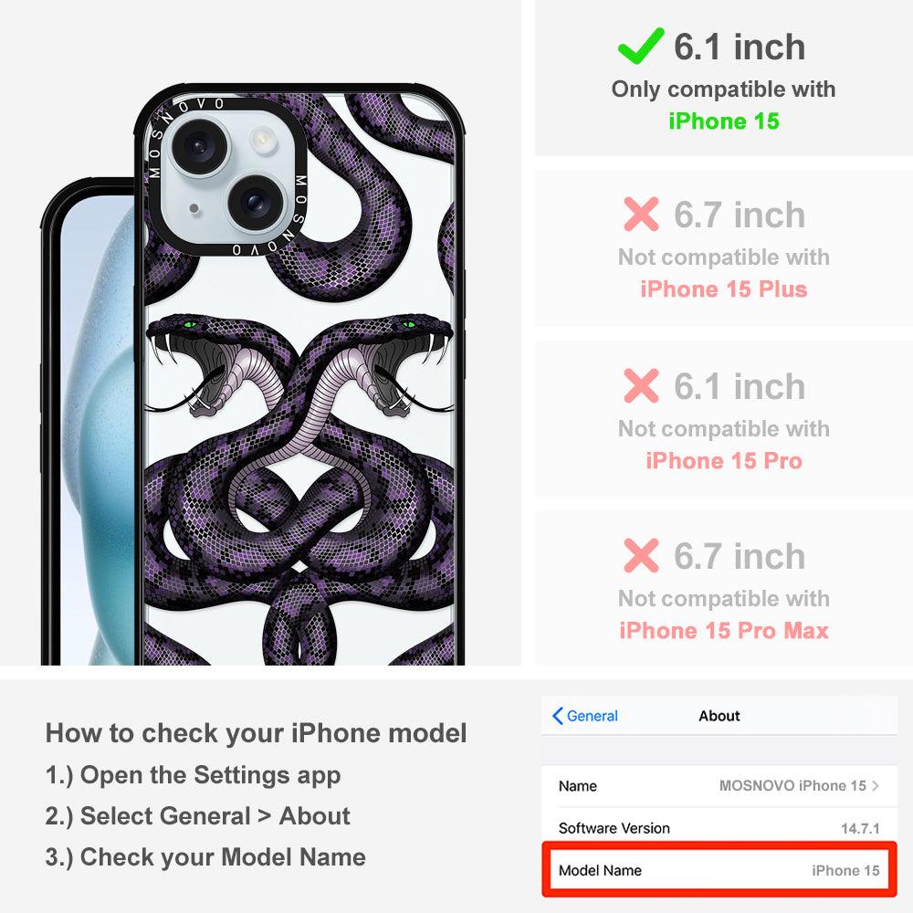 Mystery Snake Phone Case - iPhone 15 Case Black