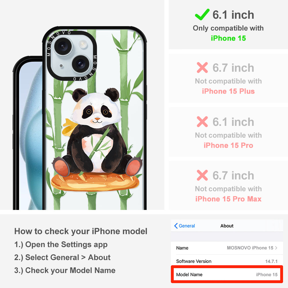 Bamboo Panda Phone Case - iPhone 15 Case - MOSNOVO