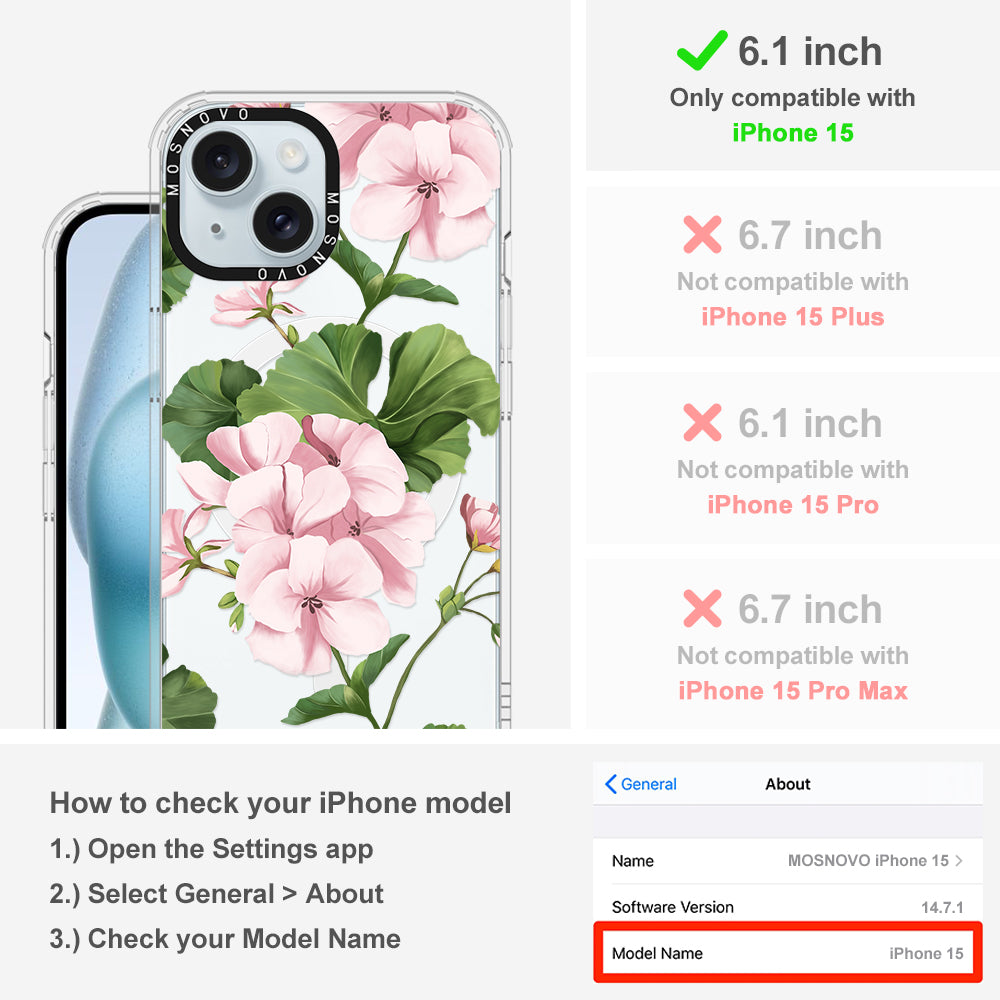 Geranium Phone Case - iPhone 15 Case - MOSNOVO