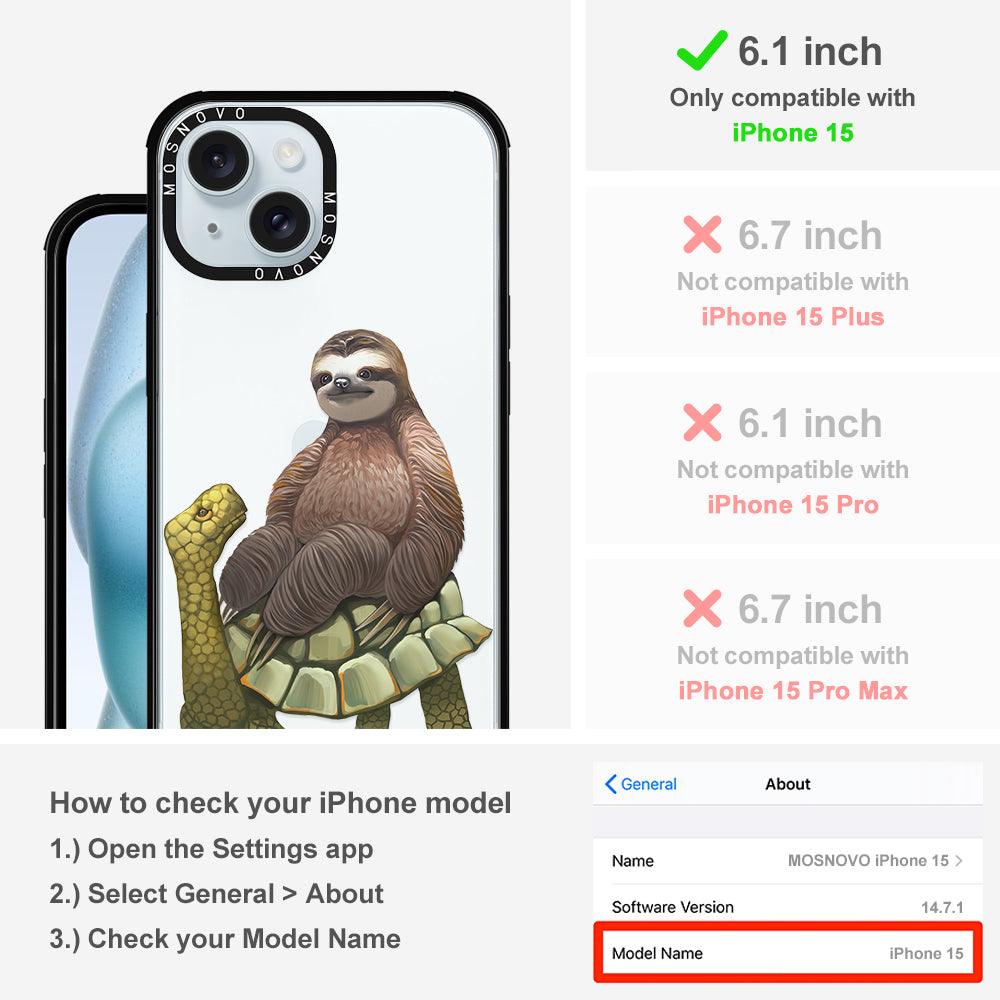 Sloth Turtle Phone Case - iPhone 15 Case - MOSNOVO