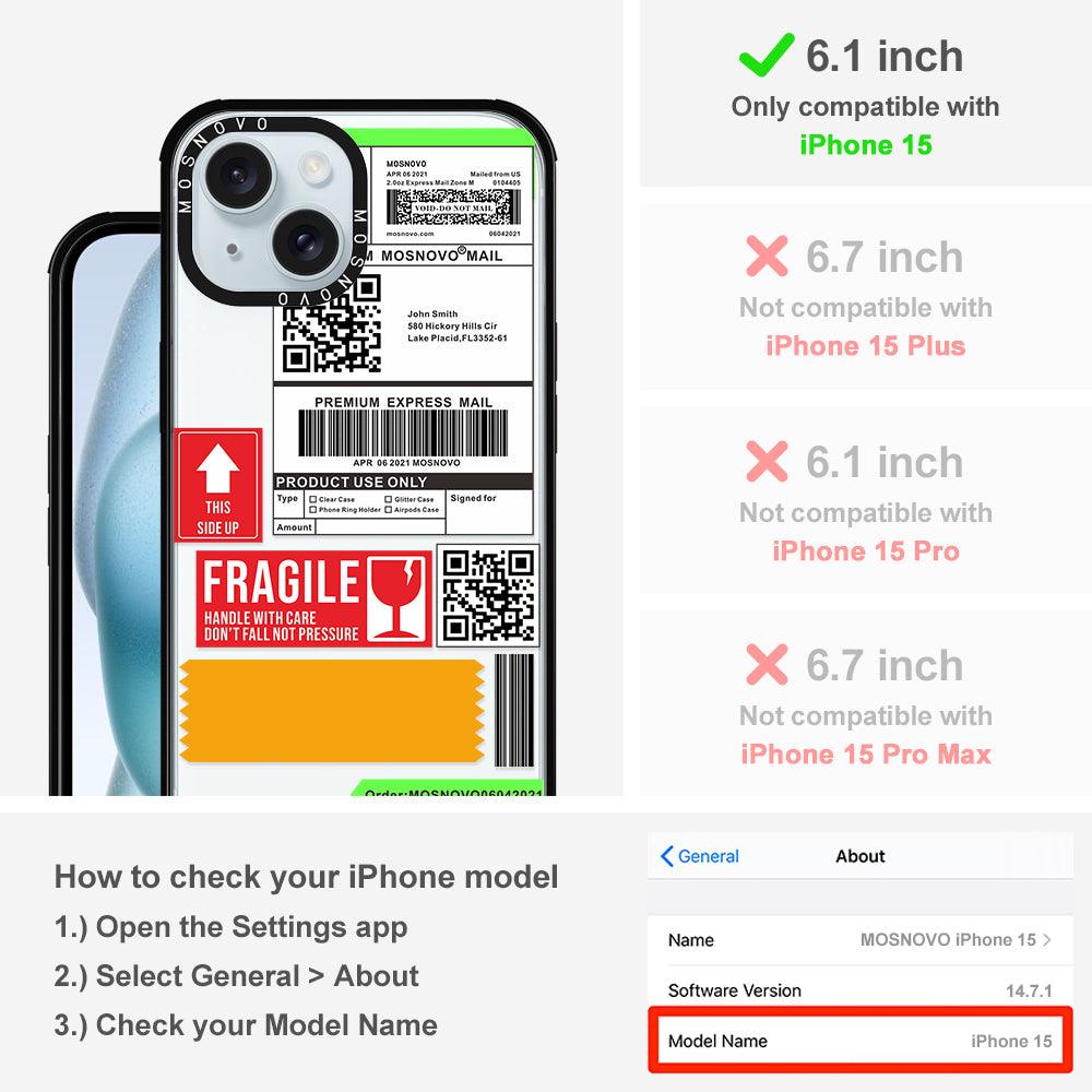 MOSNOVO LABEL Phone Case - iPhone 15 Case - MOSNOVO