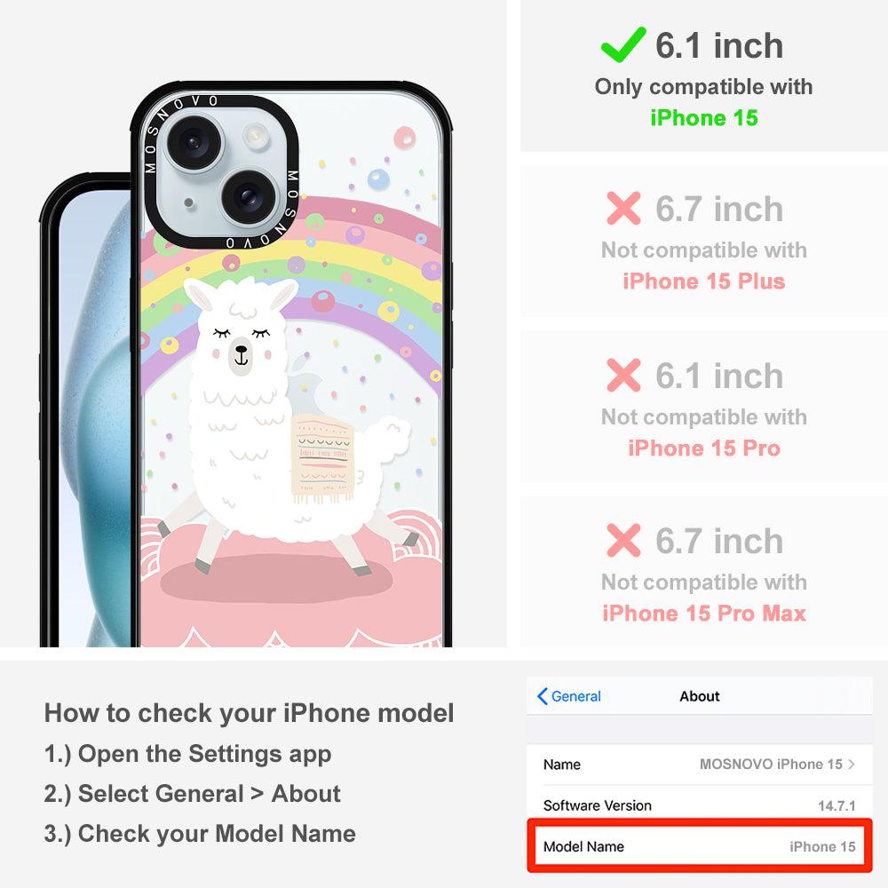 Rainbow Alpaca Phone Case - iPhone 15 Case - MOSNOVO