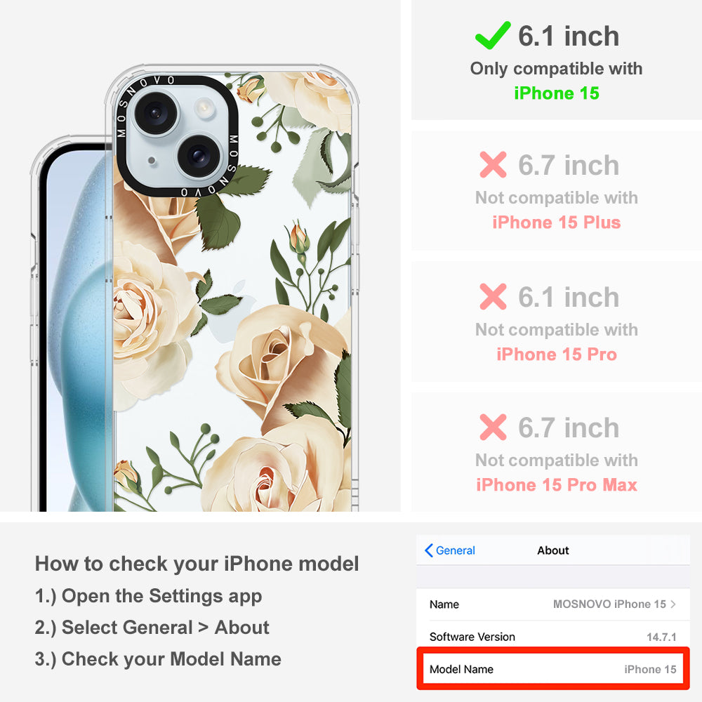 Champagne Roses Phone Case - iPhone 15 Case - MOSNOVO