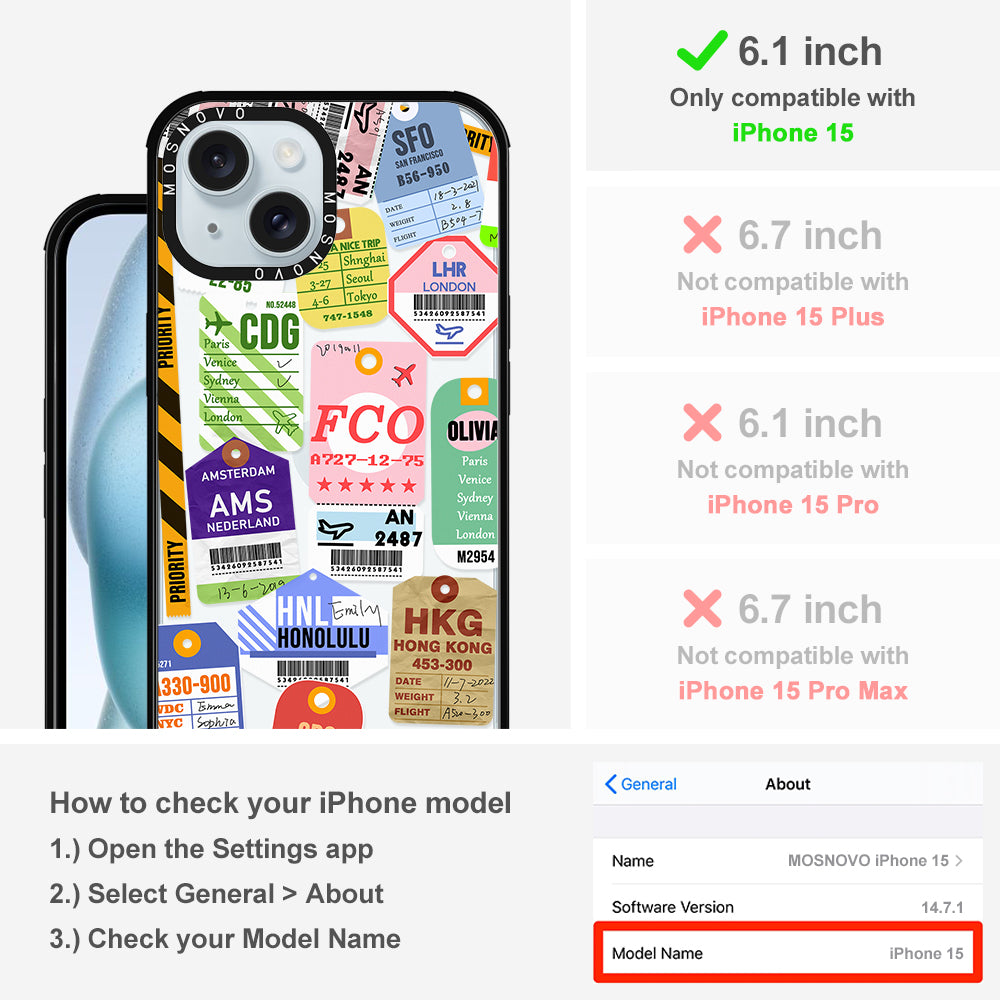 Ticket Label Phone Case - iPhone 15 Case - MOSNOVO