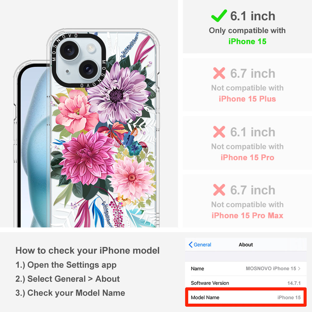 Dahlia Bloom Phone Case - iPhone 15 Case - MOSNOVO
