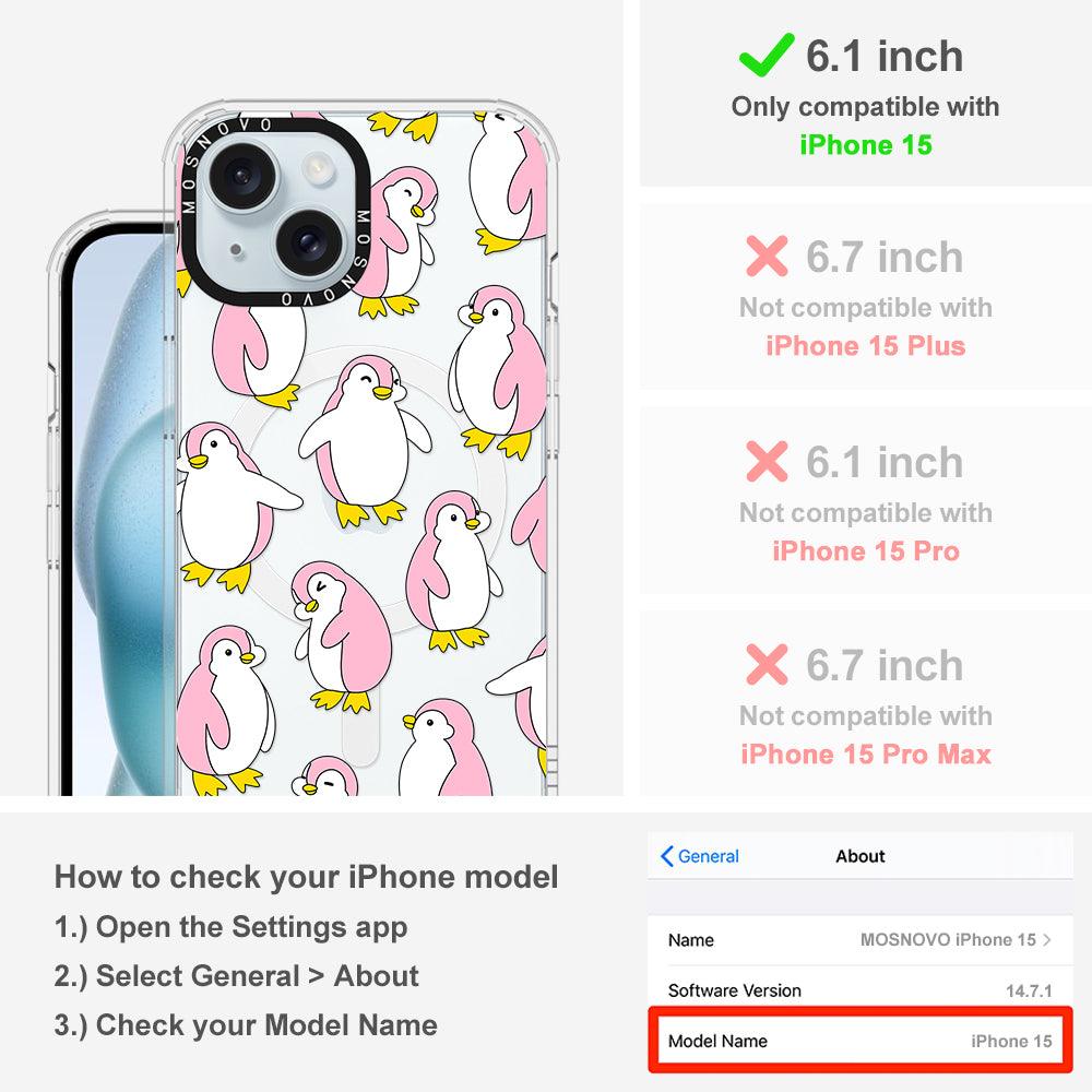 Pink Penguins Phone Case - iPhone 15 Case - MOSNOVO